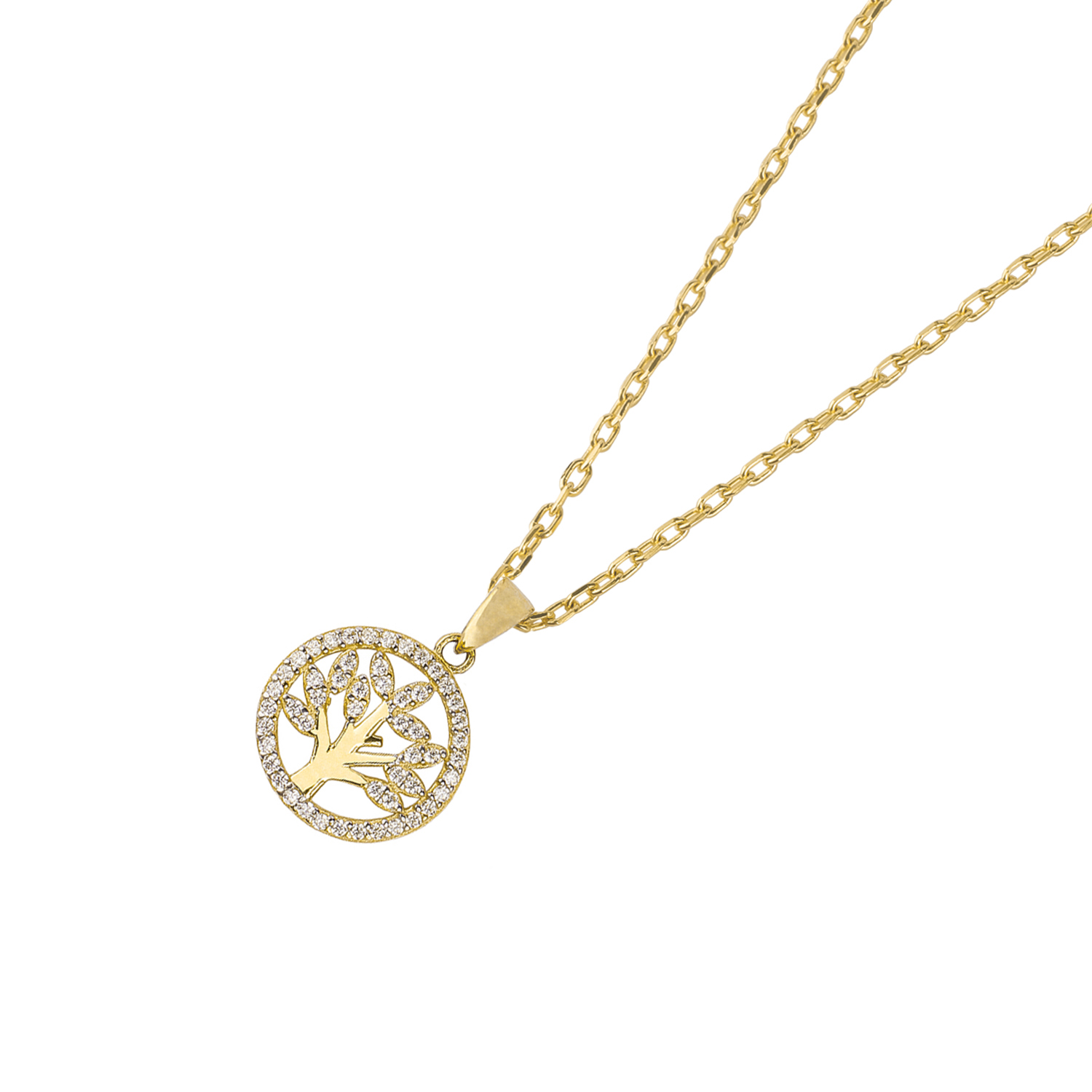 Colgante de Oro 14kt Árbol de la Vida Circonita 2