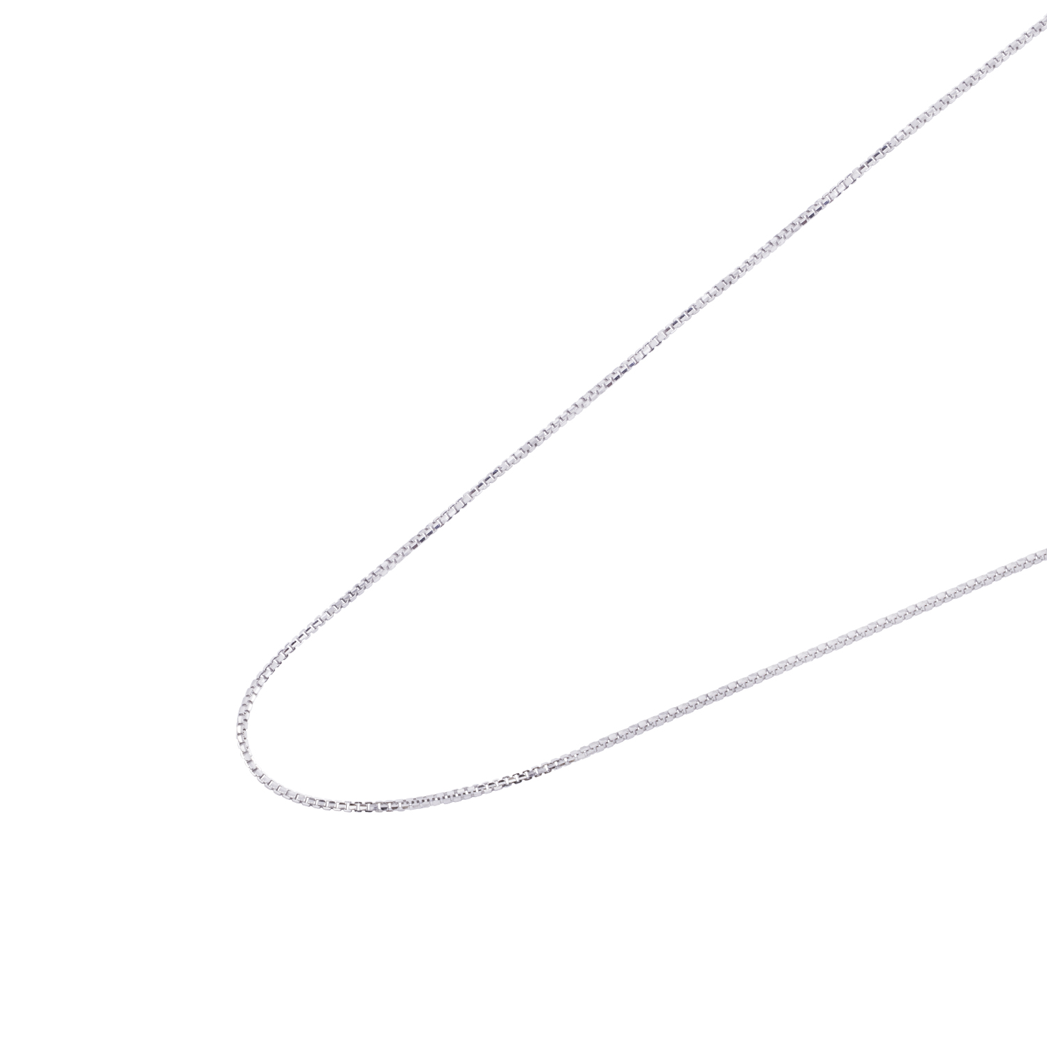 Cadena de Oro Blanco 18kt Eslabon Caja 50CM 1
