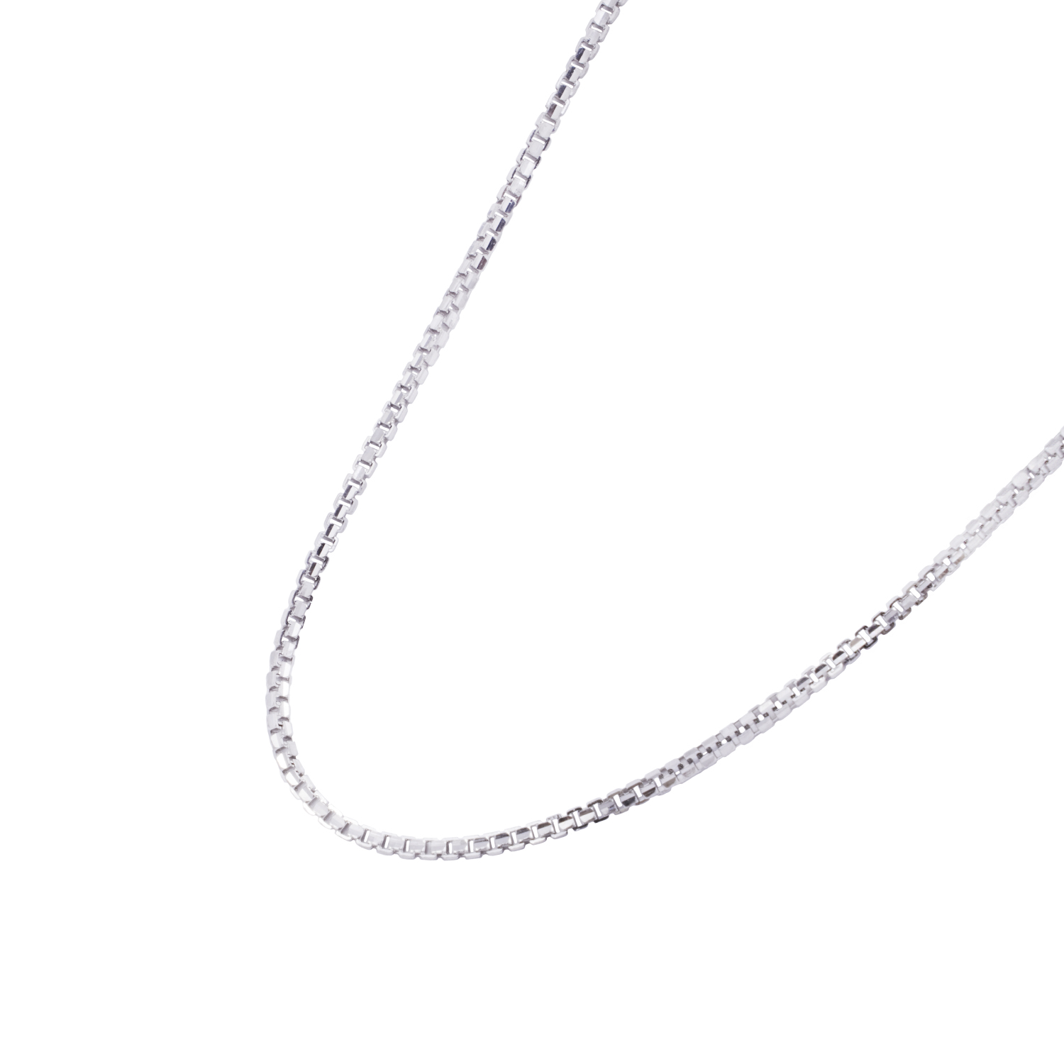 Cadena de Oro Blanco 18kt Eslabon Caja 50CM 2