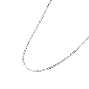 Cadena de Oro Blanco 18kt Eslabon Caja 50CM