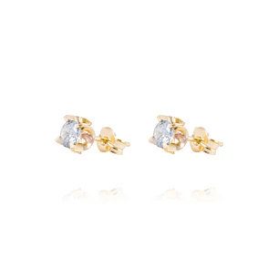 Aros de Oro 18kt Aquamarine 4MM