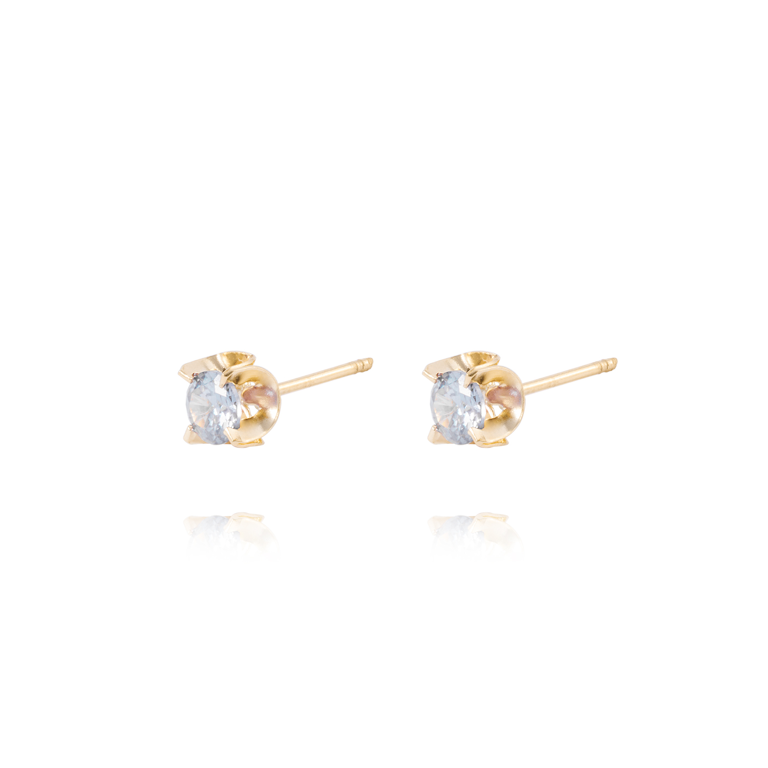 Aros de Oro 18kt Aquamarine 4MM 2