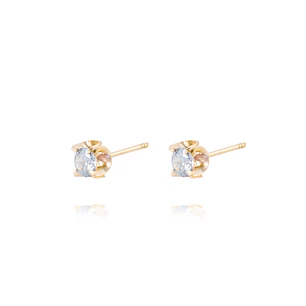 Aros de Oro 18kt Aquamarine 4MM