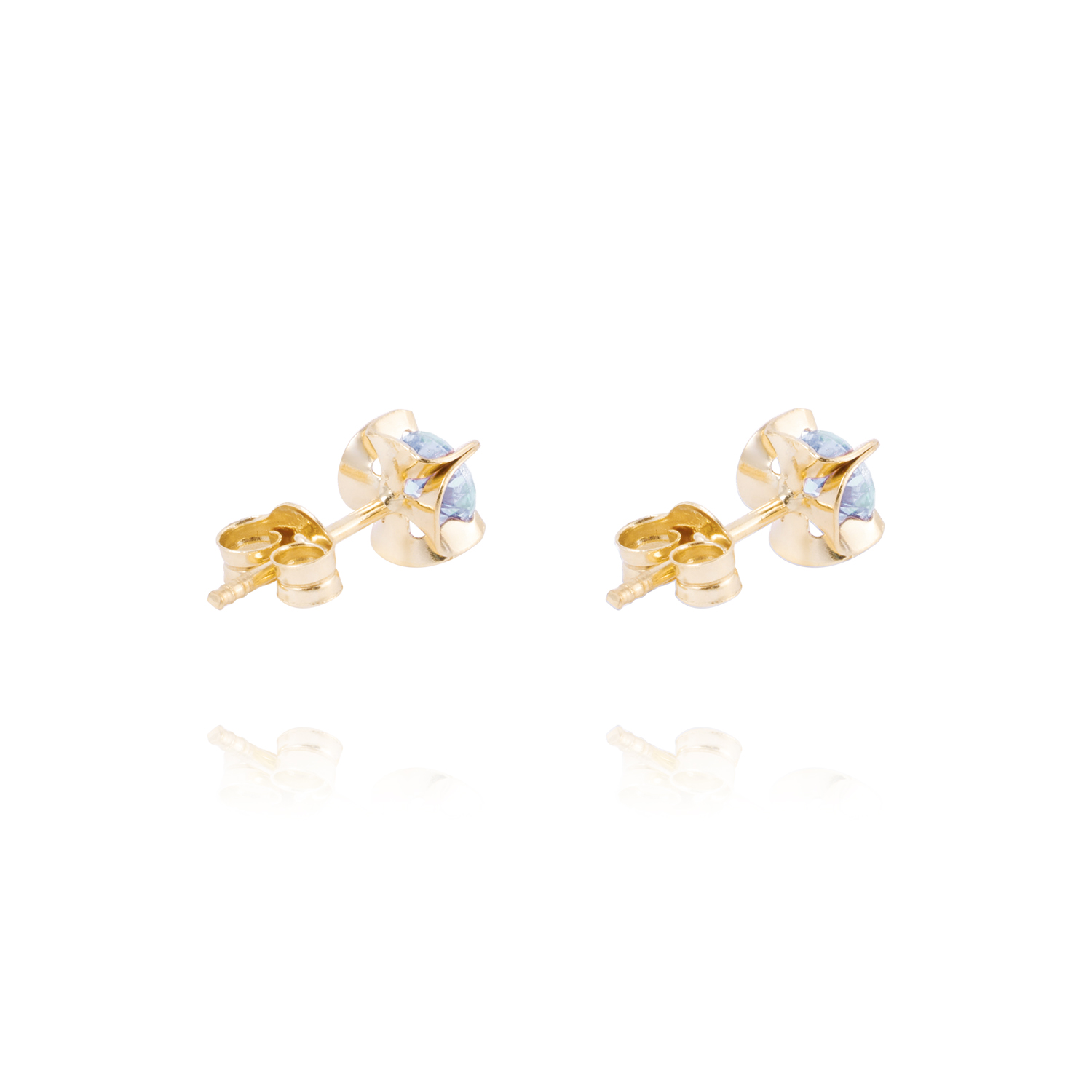 Aros de Oro 18kt Aquamarine 4MM 3
