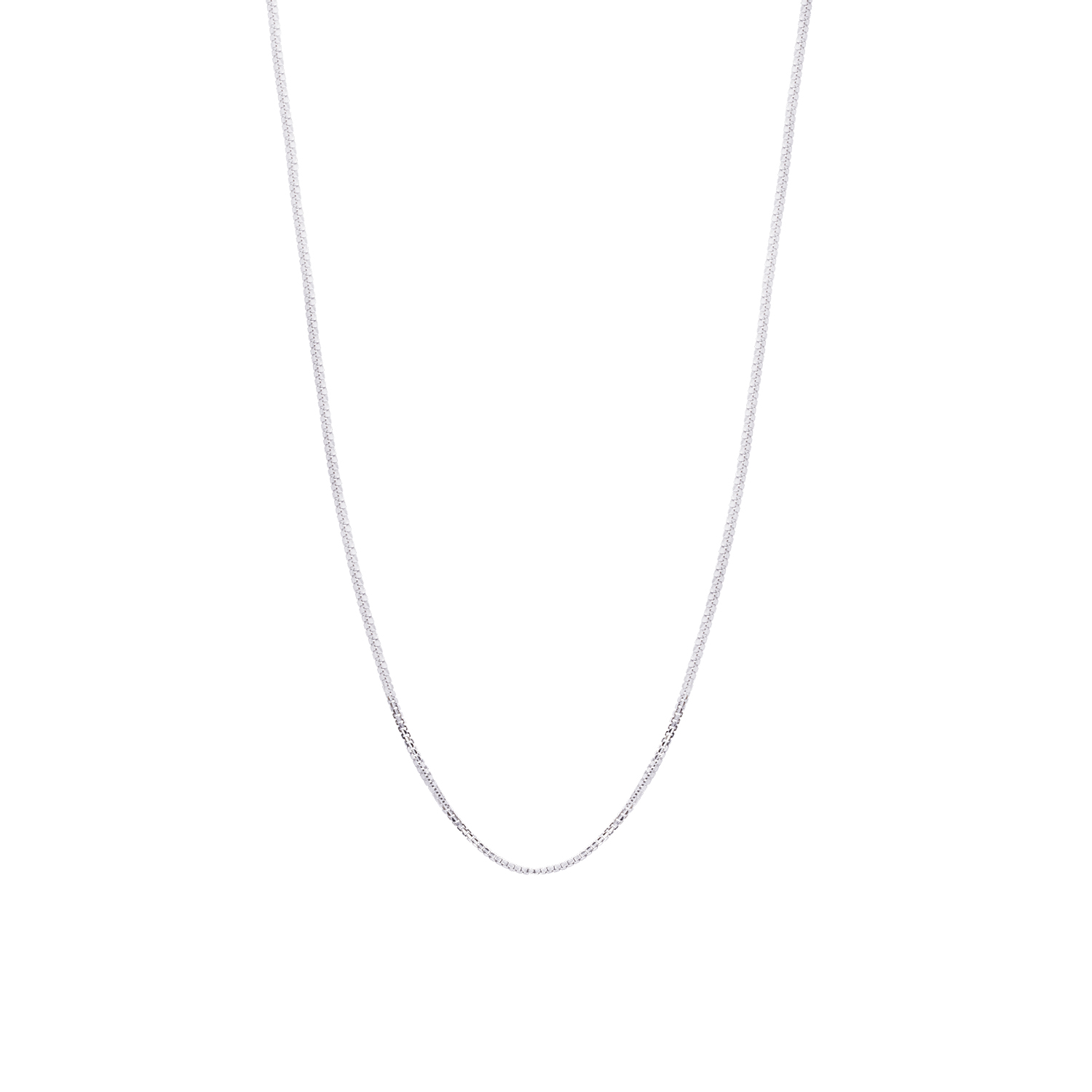 Cadena de Oro Blanco 18kt Eslabon Caja 50CM 3