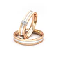 Par Argollas Matrimonio de Oro Miel y Blanco 18kt Vita 2 Diamantes de 1,7 - Miniatura 1