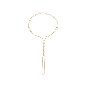 Pulsera Plata Esterlina 925 Estrellas Colgantes Revestidas