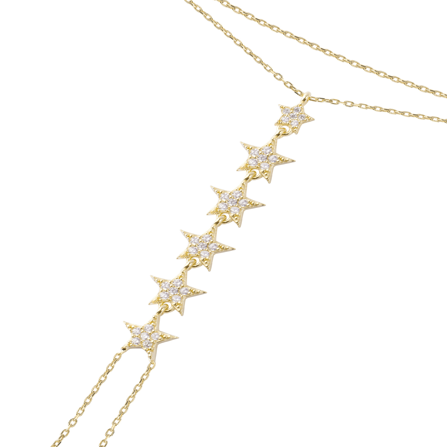 Pulsera Plata Esterlina 925 Estrellas Colgantes Revestidas 2
