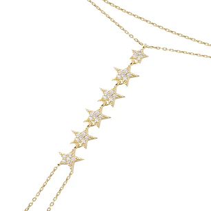 Pulsera Plata Esterlina 925 Estrellas Colgantes Revestidas