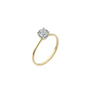 Anillo Oro Amarillo 18kt Solitario Circonita 4 Grifas
