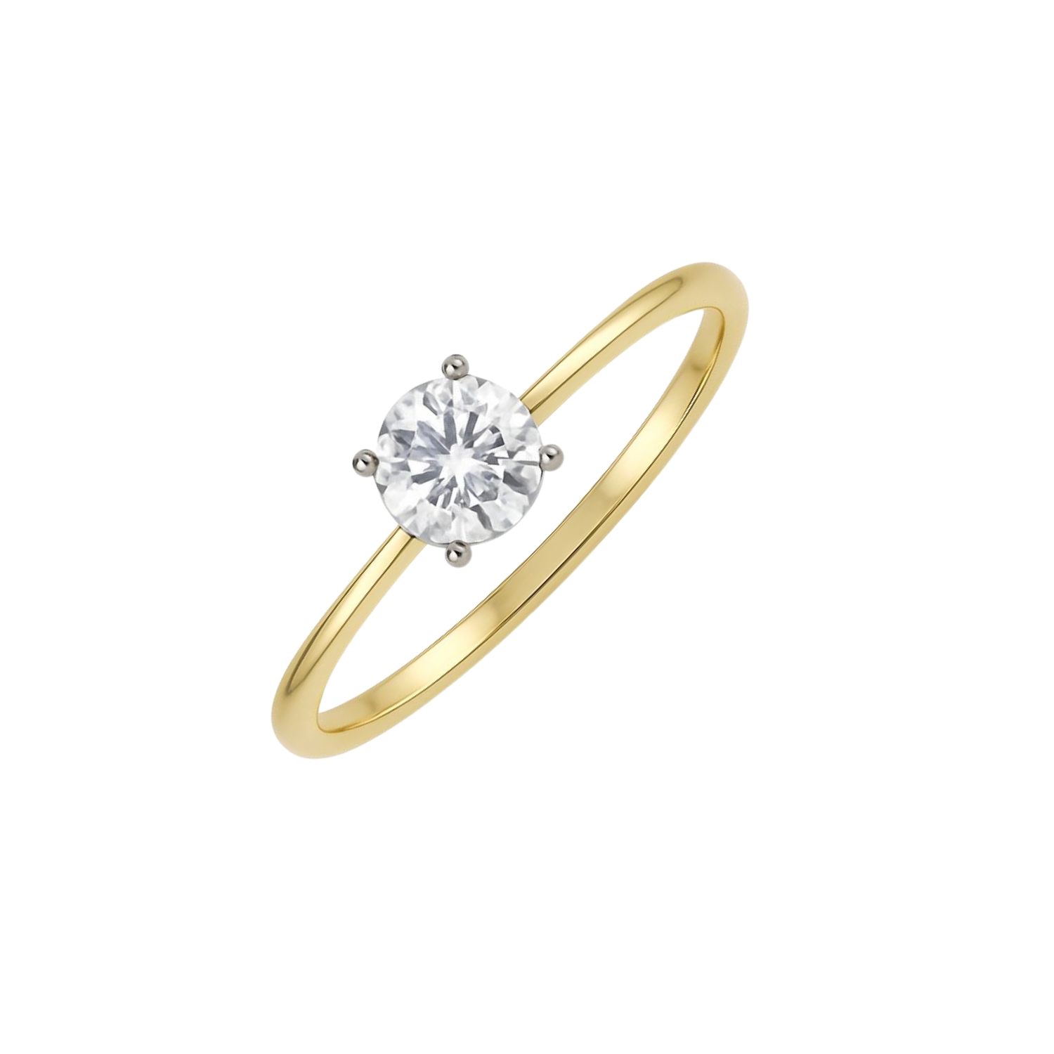 Anillo Oro Amarillo 18kt Solitario Circonita 4 Grifas 2