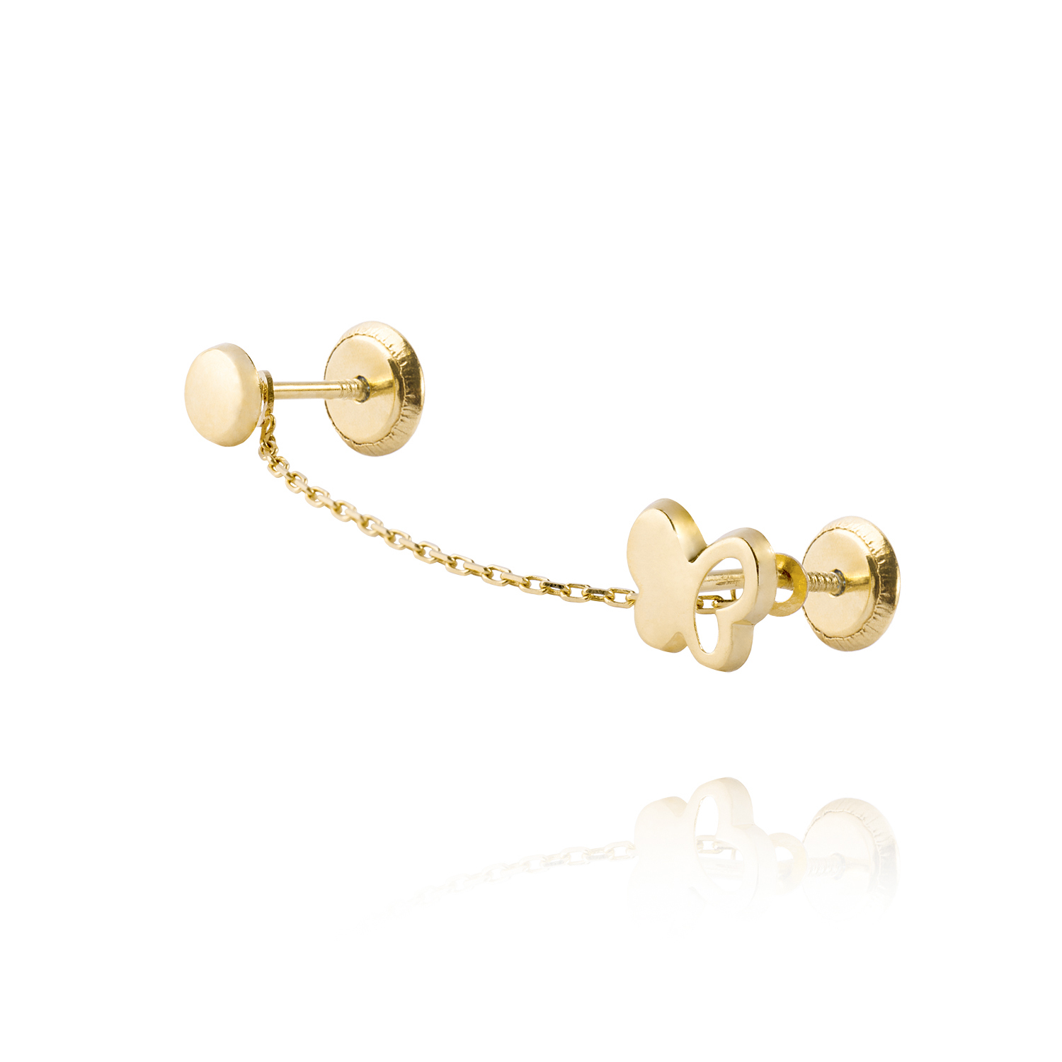 Aros de Oro 18kt Modelo Mariposa con Círculo 1