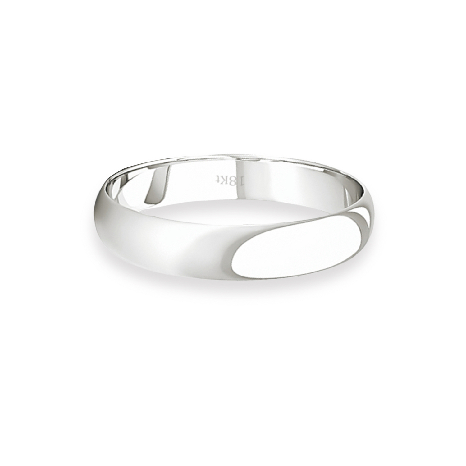 Argolla Matrimonio de Oro Blanco 18kt Inglés Rodas de 3,5mm 2