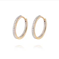 Aros de Oro 18kt Argollas con Circonita Riel