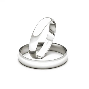 Par Argollas Matrimonio de Platino Modelo Inglés Rodas de 3,5mm