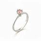 Anillo Oro 18kt Solitario Clásico Circonita Rosa - Miniatura 4