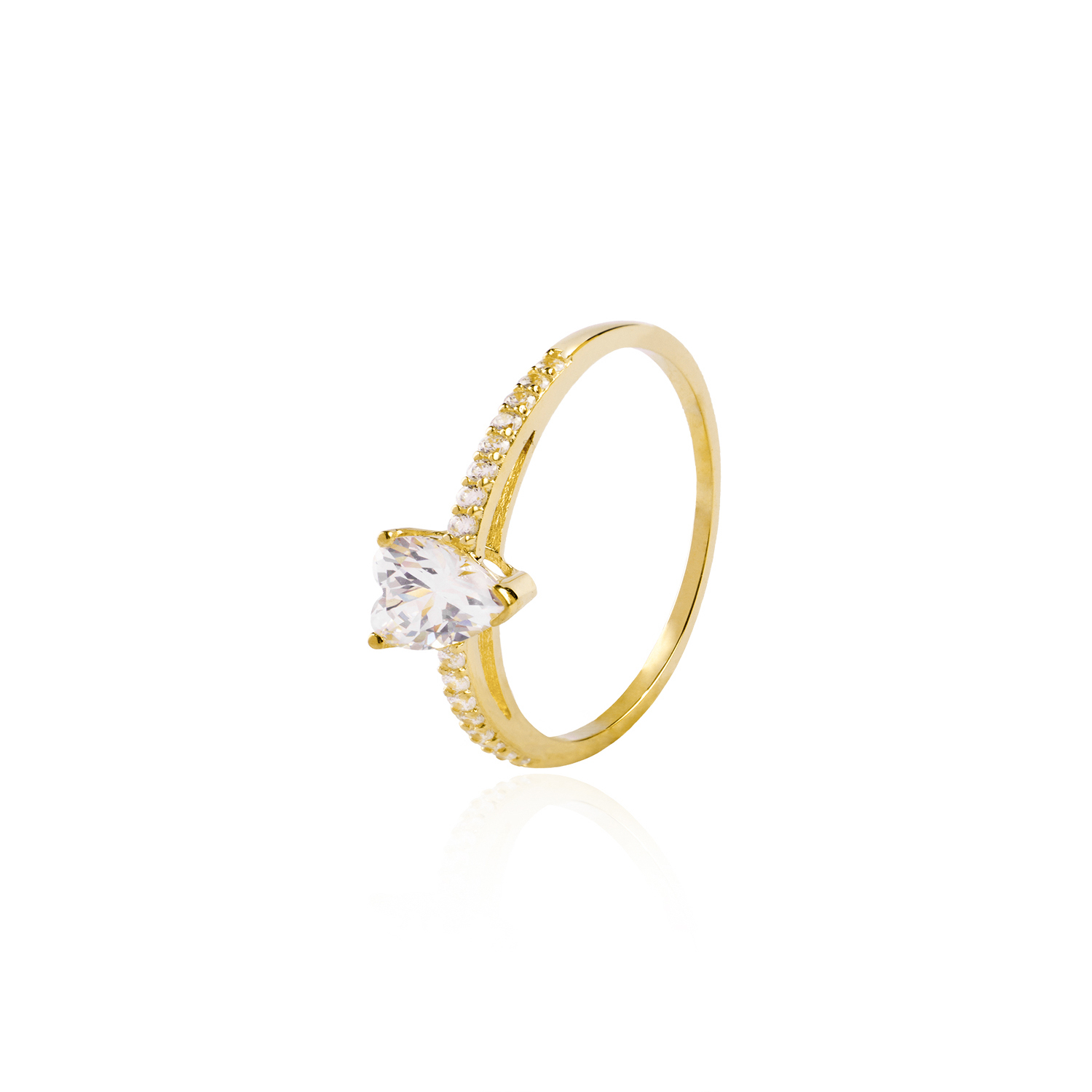 Anillo Oro Amarillo 18kt Corazón-Circonita 1