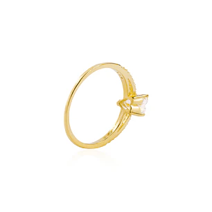 Anillo Oro Amarillo 18kt Corazón-Circonita