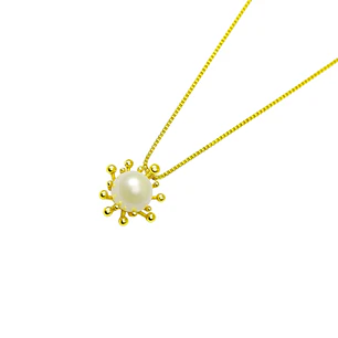 Collar Oro Amarillo 18kt Perla Cultivada 6MM