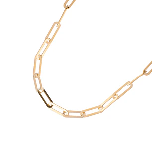 Collares de Oro 18kt Modelo Eslabón Grande y Pelotitas