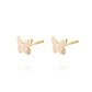 Aros de Oro 18kt Mariposa Circonita Esmaltada - Miniatura 2