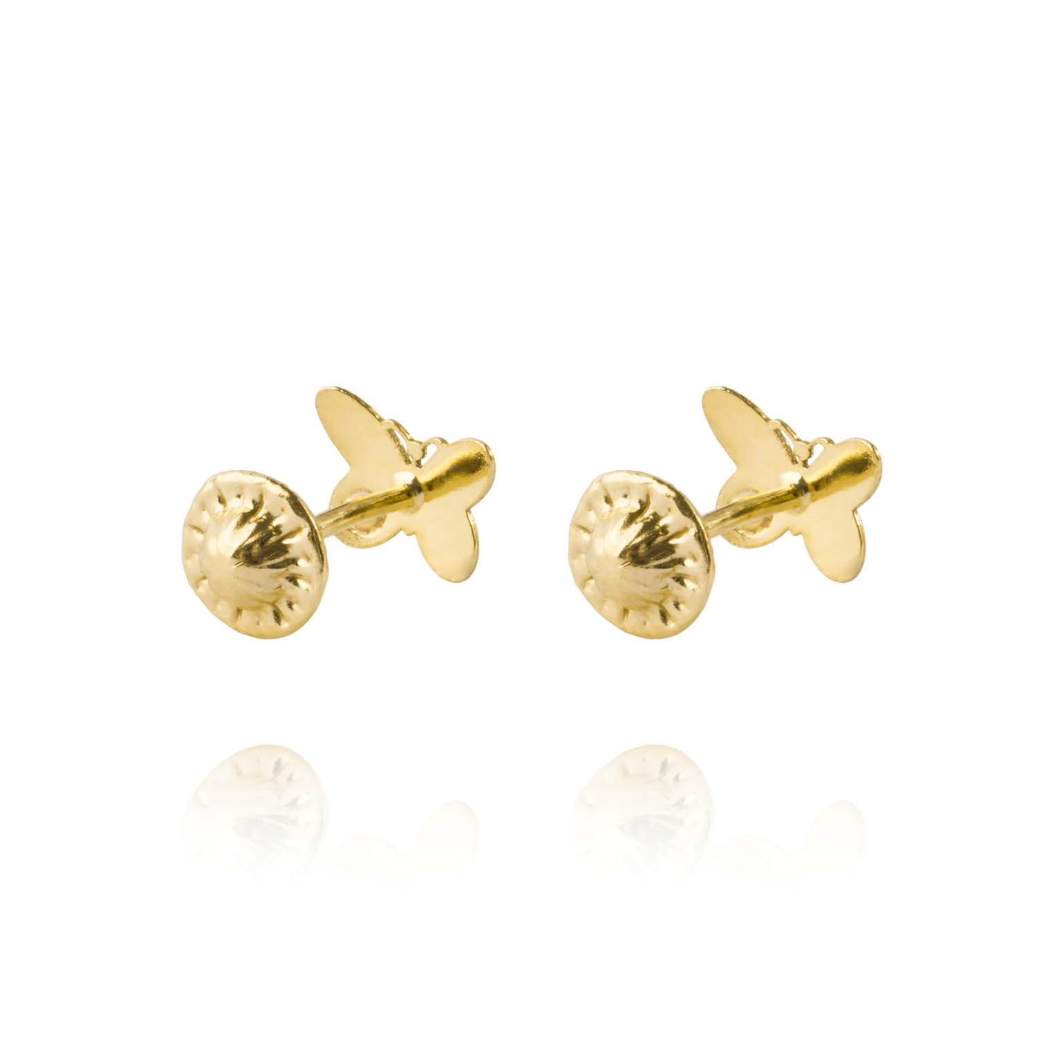 Aros de Oro 18kt Mariposa Circonita Esmaltada 3