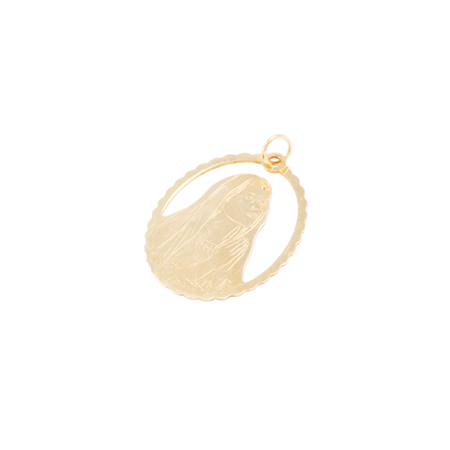 Colgante Oro Amarillo 18kt Virgen Niña Lisa 1