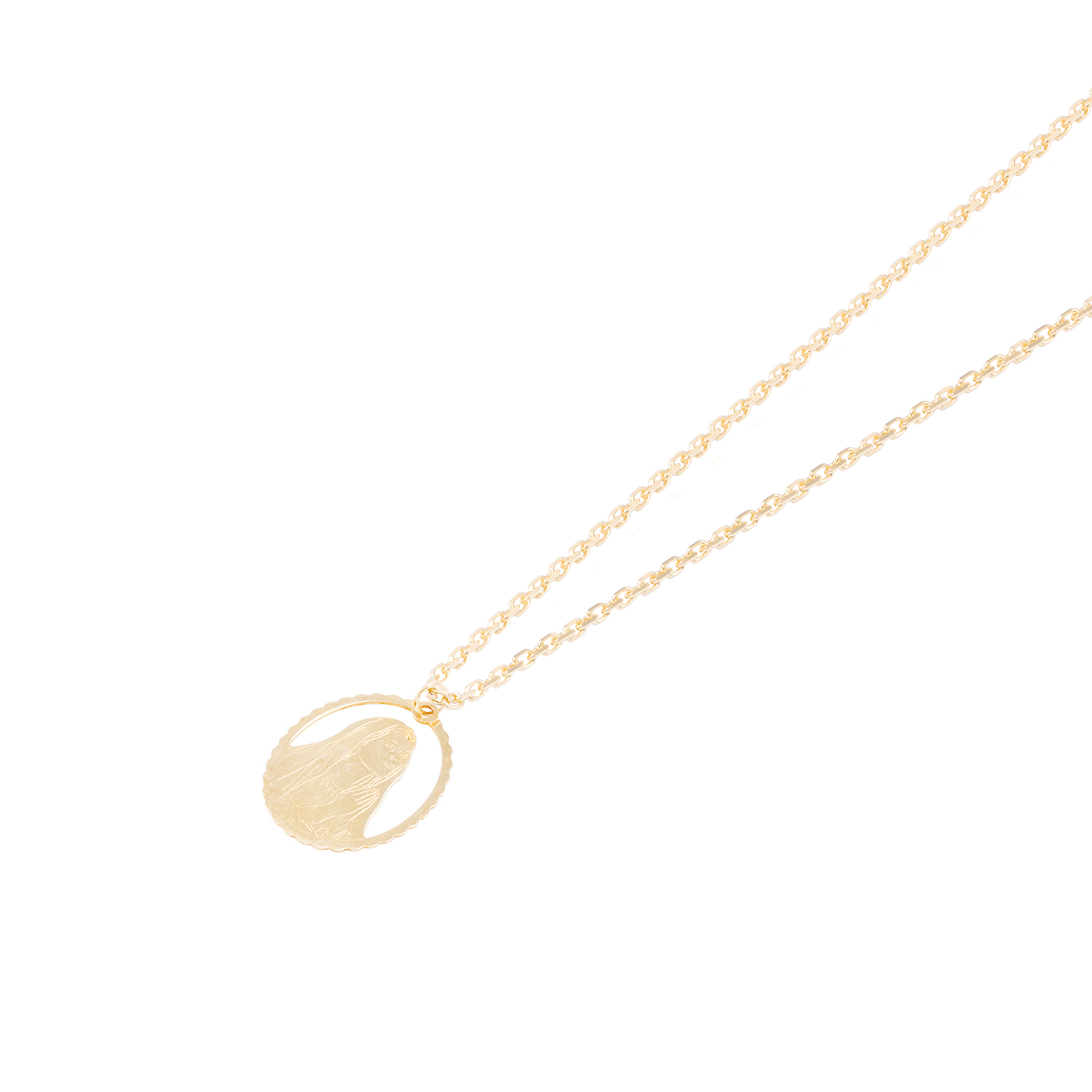 Colgante Oro Amarillo 18kt Virgen Niña Lisa 2