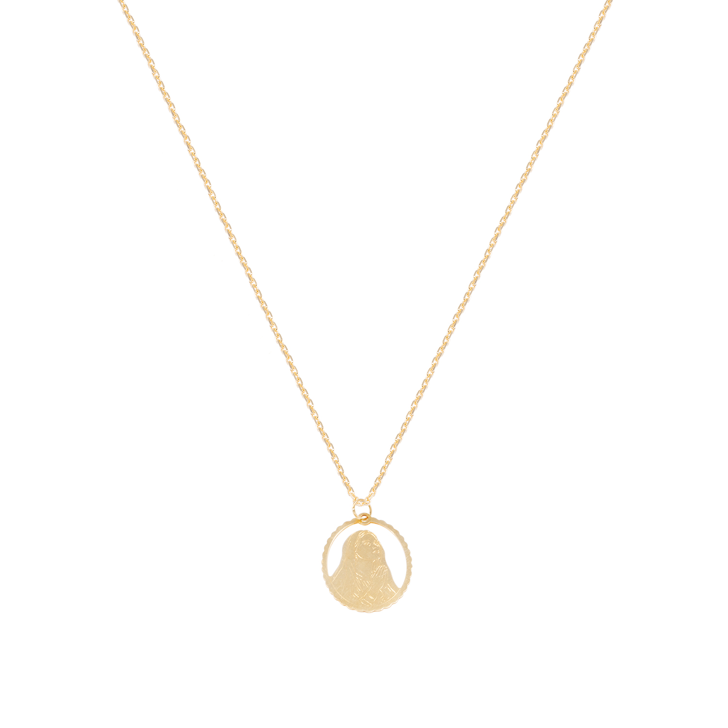 Colgante Oro Amarillo 18kt Virgen Niña Lisa 3
