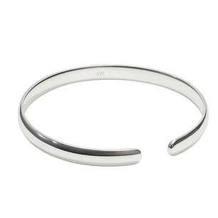 Pulsera de Plata Esterlina 925 Esclava Abierta Curva