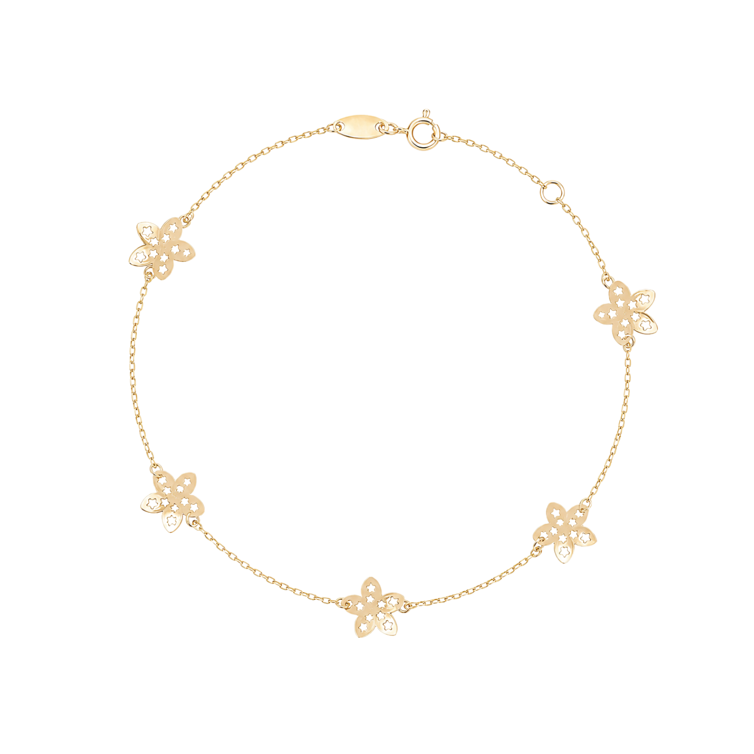 Pulsera de Oro 18kt Flor Calada 1