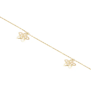 Pulsera de Oro 18kt Flor Calada