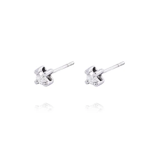 Aros de Diamantes Oro 18 Kt. Modelo Solitario 22 Puntos