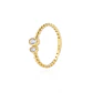 Anillo Compromiso de Oro 18kt Circón bolitas Blanco y Amarillo - Miniatura 3