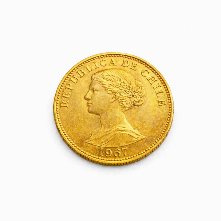 Moneda de Oro Chilena de 50 pesos año 1967 1