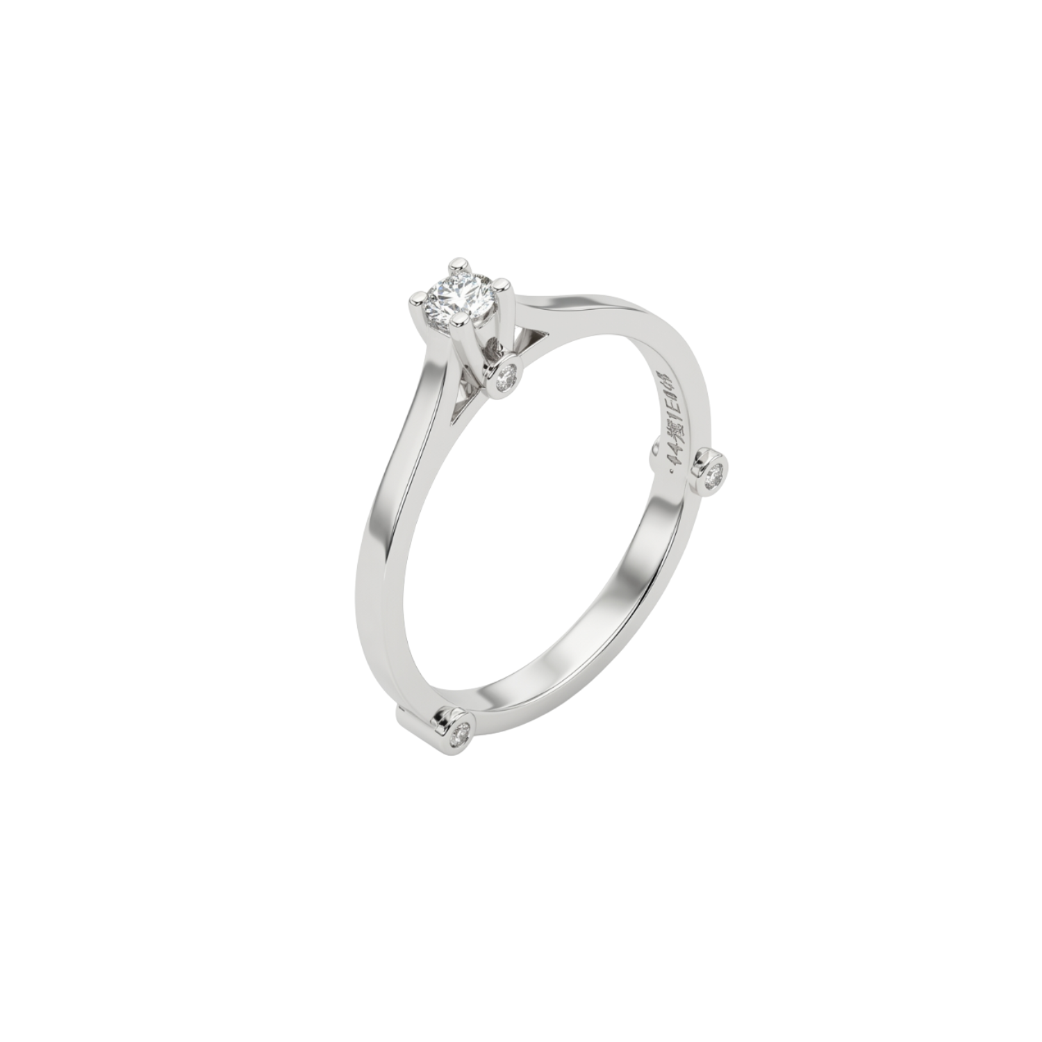 Anillo Oro Blanco 18kt Diamantes 14 Pts 1
