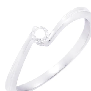 Anillo Compromiso de Oro de 18kt 10 puntos de diamante solitario
