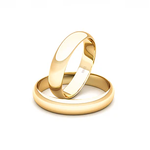 Par Argollas Matrimonio de Oro Amarillo 18kt Venecia de 3,5mm
