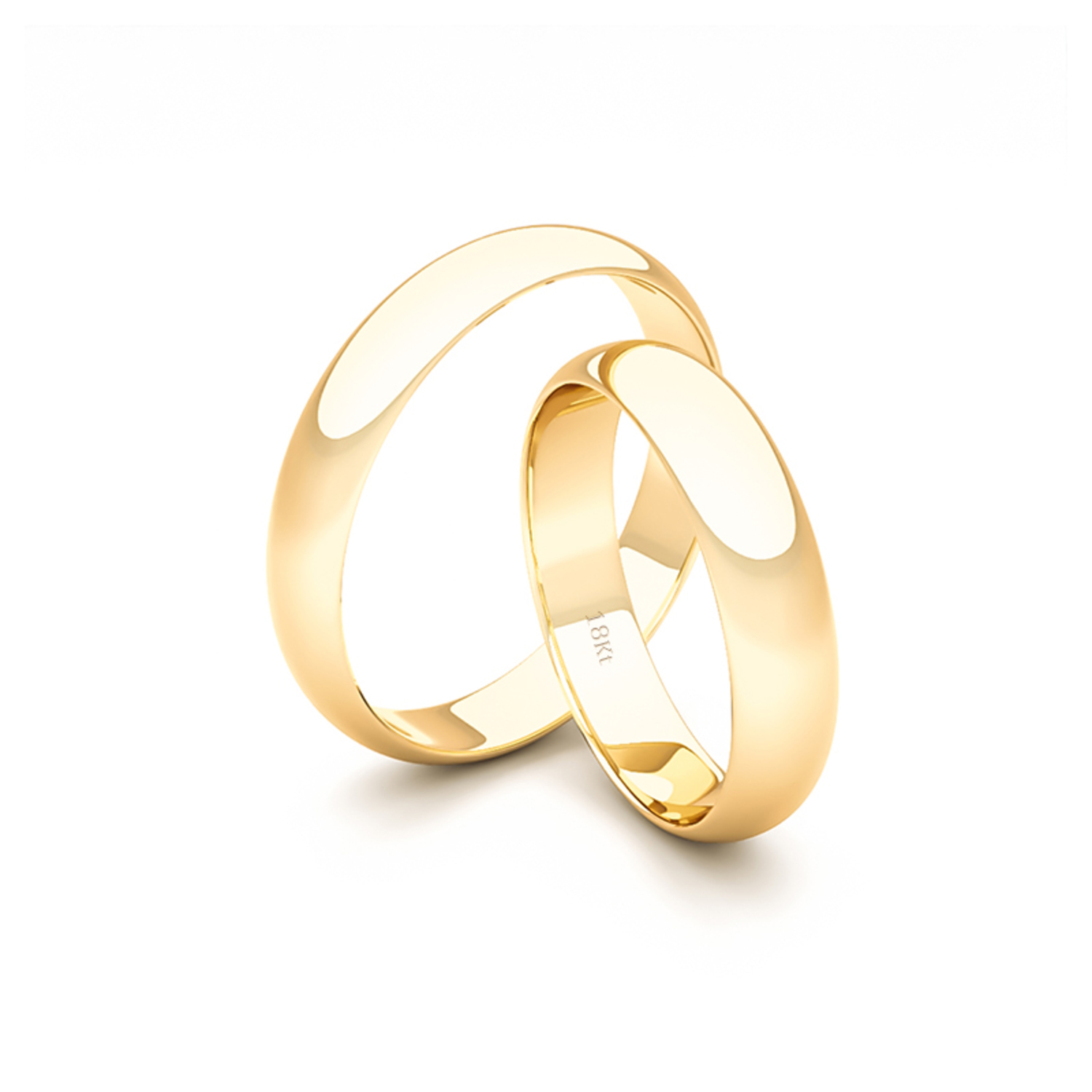 Par Argollas Matrimonio de Oro Amarillo 18kt Venecia de 3,5mm 3