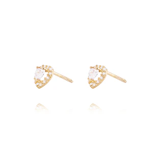 Aros de Oro de 18kt Corazón de Circón