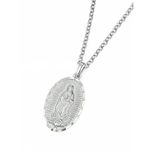 Colgante de Plata Esterlina 925 Virgen de Guadalupe 22X15MM