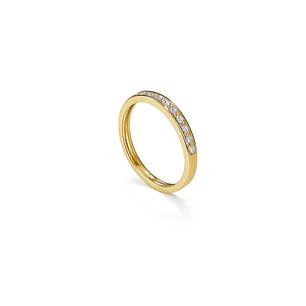 Anillo Oro Amarillo 18kt Diamantes Riel 23 Pts