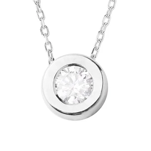 Collar de Oro Blanco 18kt con Diamantes de Punto de Luz 10 Pts Totales SI/H Corte Brillante