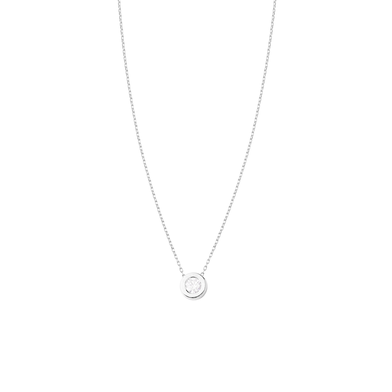 Collar de Oro Blanco 18kt con Diamantes de Punto de Luz 10 Pts Totales SI/H Corte Brillante 3