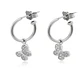 Aros de Plata Esterlina 925 Argollas Circonita Mariposa - Miniatura 3