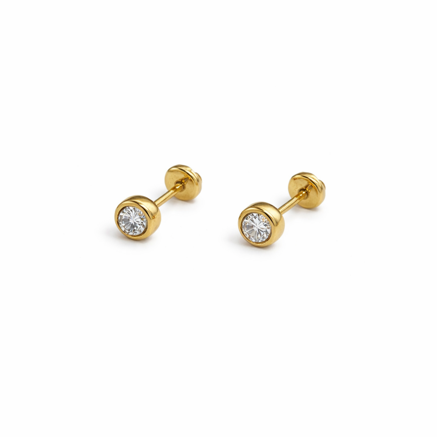 Aros de Oro 18kt Punto de Luz Circonita 1