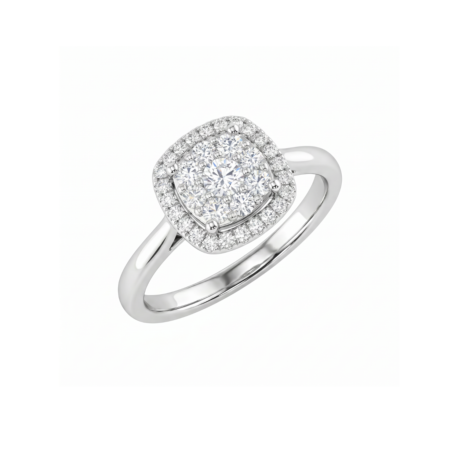 Anillo Platino 900 Diamantes 60 Pts Brillo Clásico 1