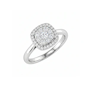 Anillo Platino 900 Diamantes 60 Pts Brillo Clásico
