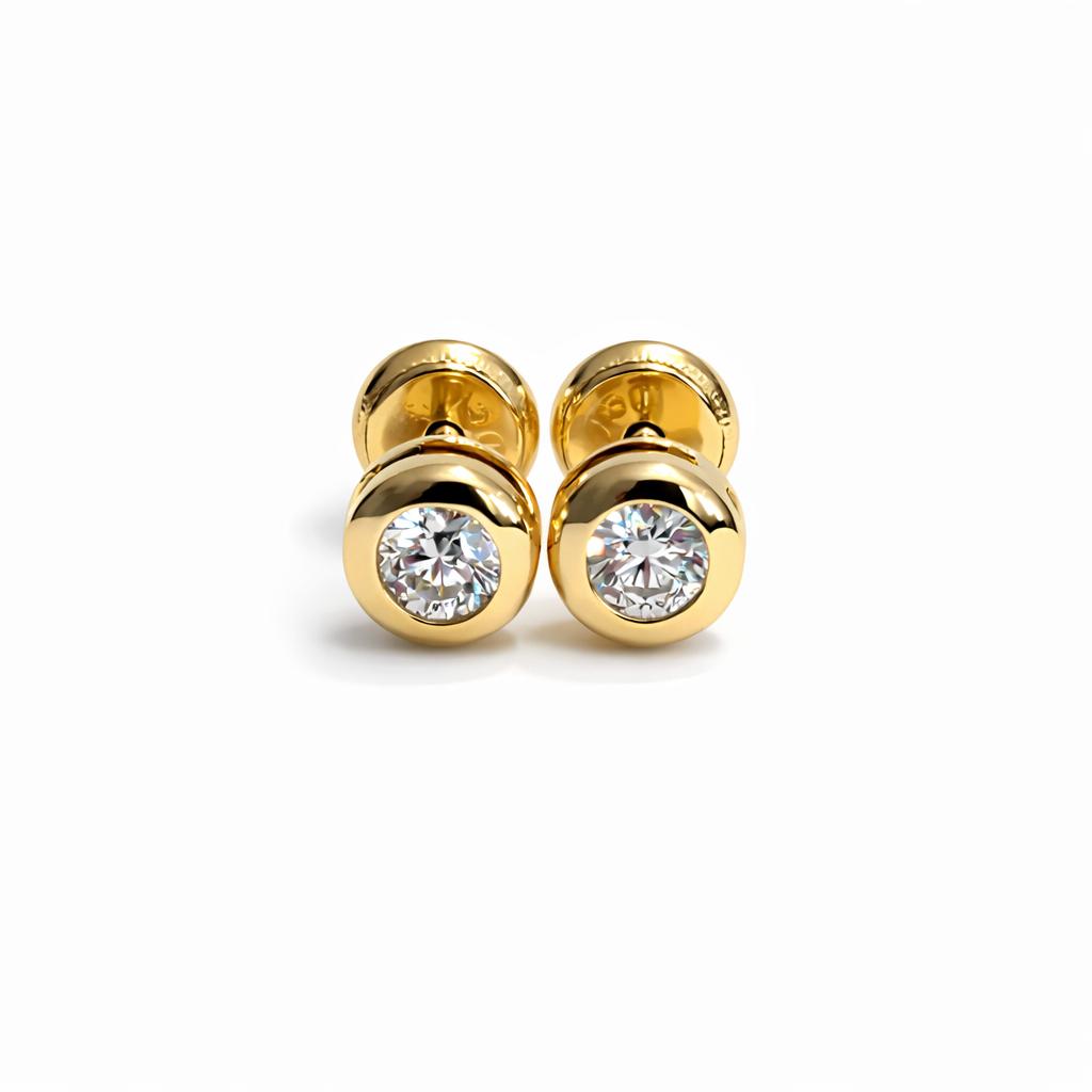 Aros de Oro 18kt Punto de Luz Circonita 2