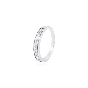 Anillo de Oro Blanco 18kt con Diamantes de Riel 18kt Riel 19 Pts Corte Brillante SI/H 16